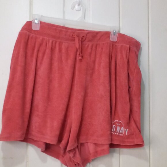 Old Navy Shorts 3X Terry Cloth Pull On Elastic Wasit Drawstring Pockets Peach - Picture 3 of 14